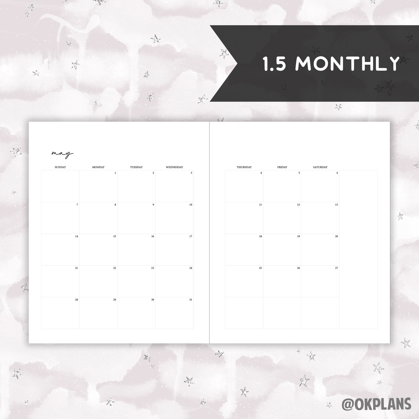 *DATED* 7x9 Weekly Planner - Pick Monthly and Weekly Option