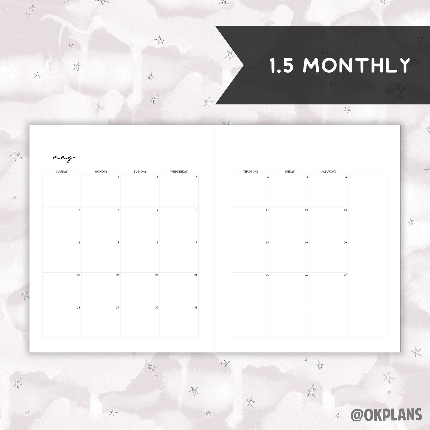 *DATED* A5 Wide Weekly Ring Planner - Pick Monthly and Weekly Option