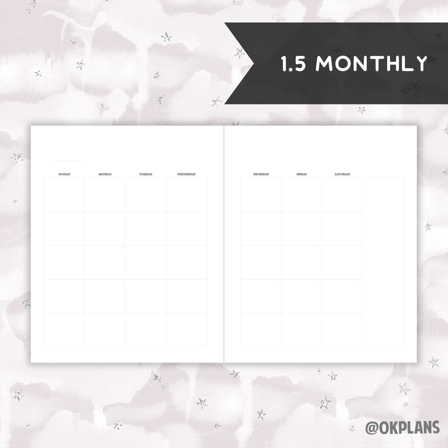 *UNDATED* 7x9 Hybrid Planner - Pick Monthly and Weekly Option