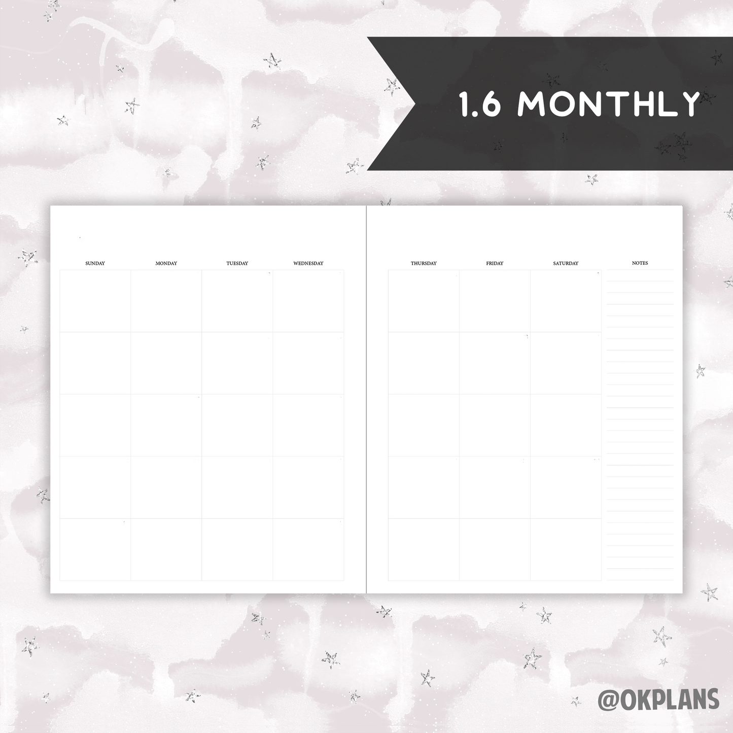 *UNDATED* 7x9 Weekly Planner - Pick Monthly and Weekly Option