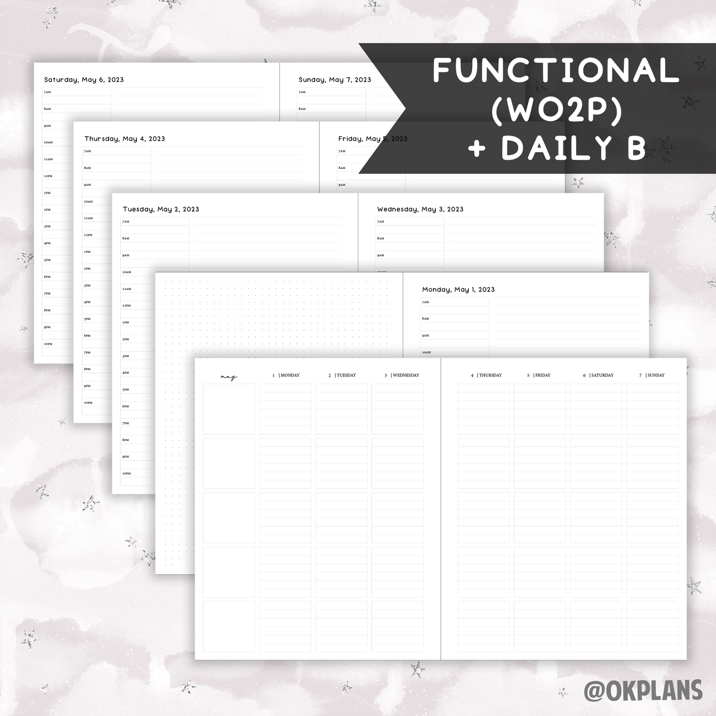 *DATED* 7x9 Hybrid Planner - Pick Monthly and Weekly Option