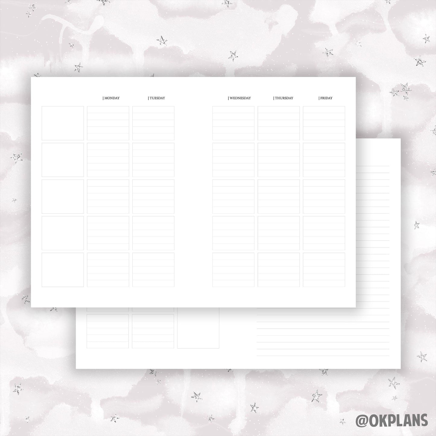 A5 Functional Wo3p Planner // Digital Download // Writing Paper, Study Note Template, Lecture Notes Taking