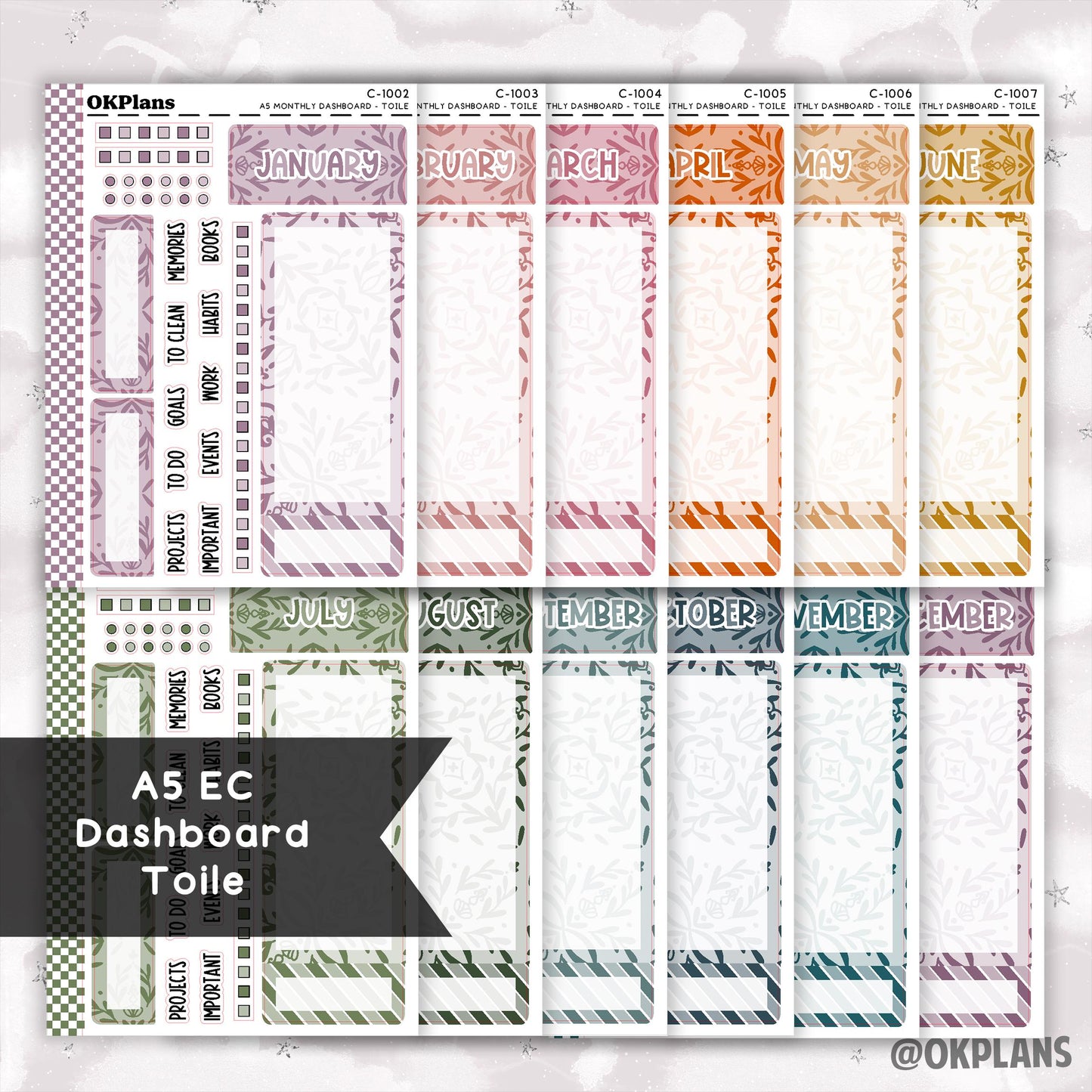 A5 EC Toile Monthly Dashboard // Functional
