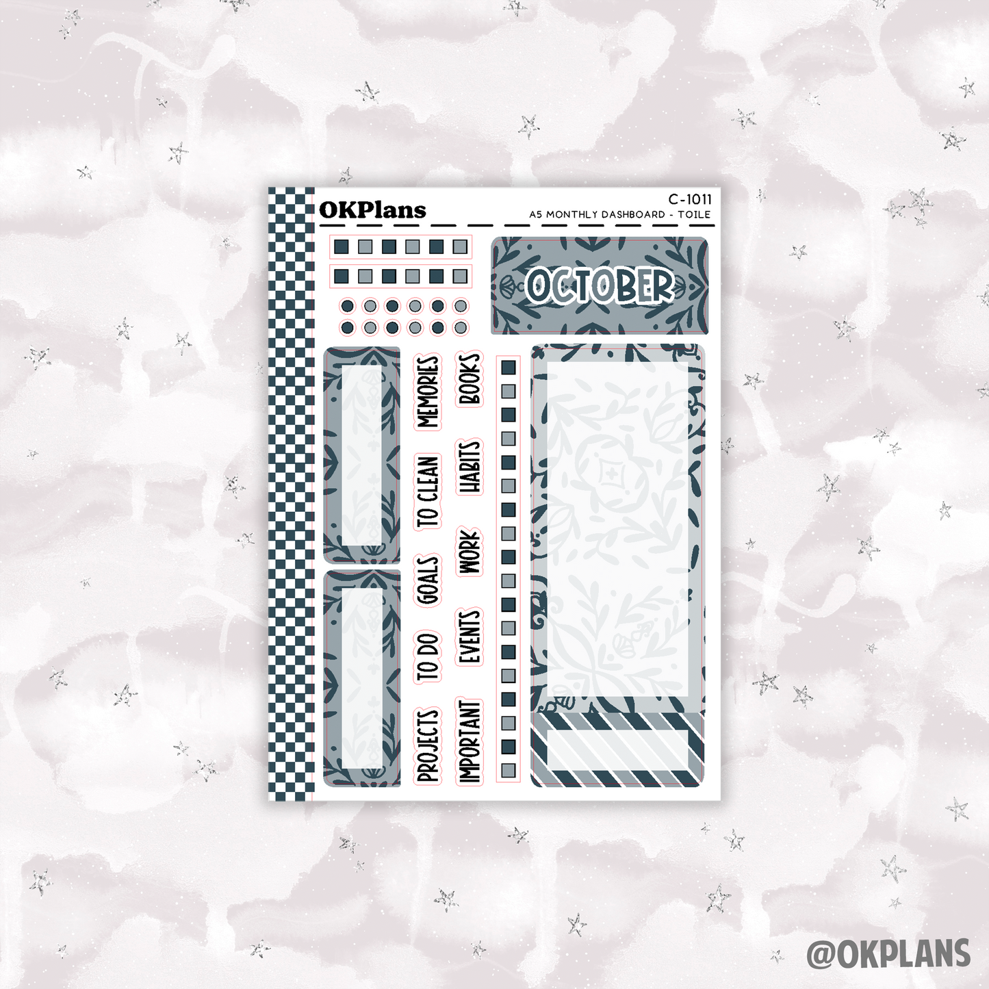 A5 EC Toile Monthly Dashboard // Functional