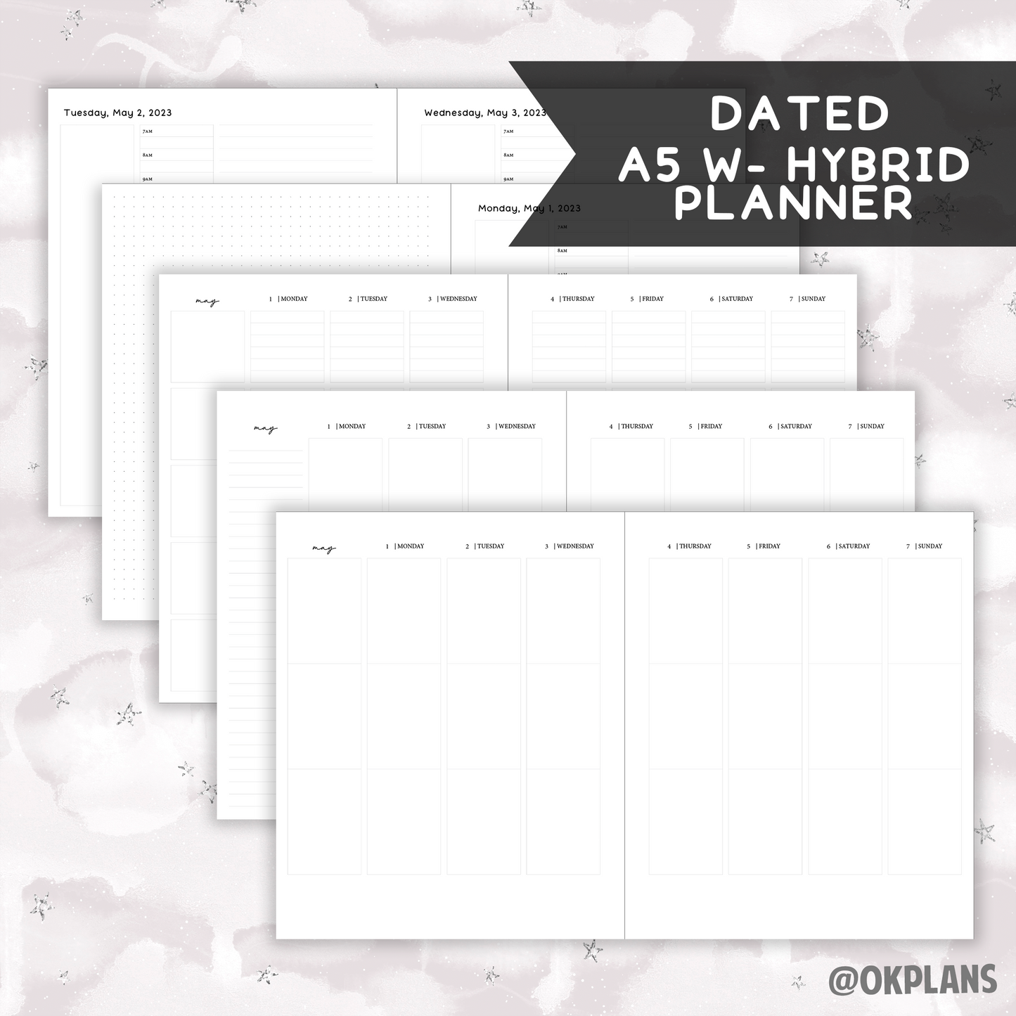 *DATED* A5 Wide Hybrid Planner - Pick Monthly and Weekly Option