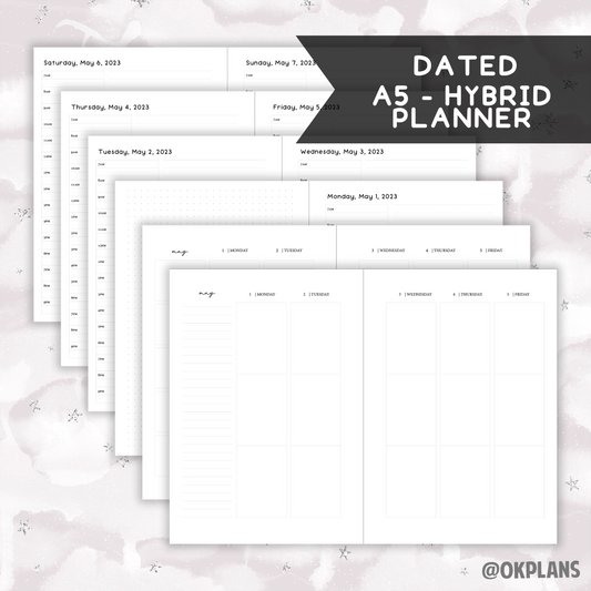 *DATED* A5 Hybrid Coiled Planner - Pick Weekly Option