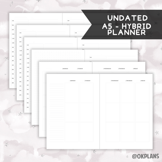 *UNDATED* A5 Hybrid Coiled Planner - Pick Weekly Option