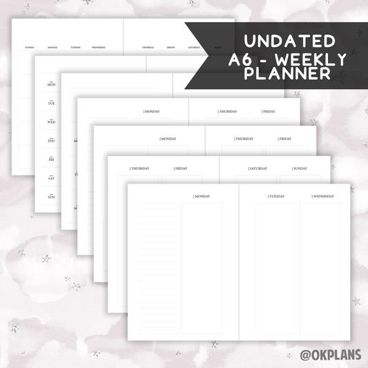 *UNDATED* A6 Weekly Planner - Pick Weekly Option