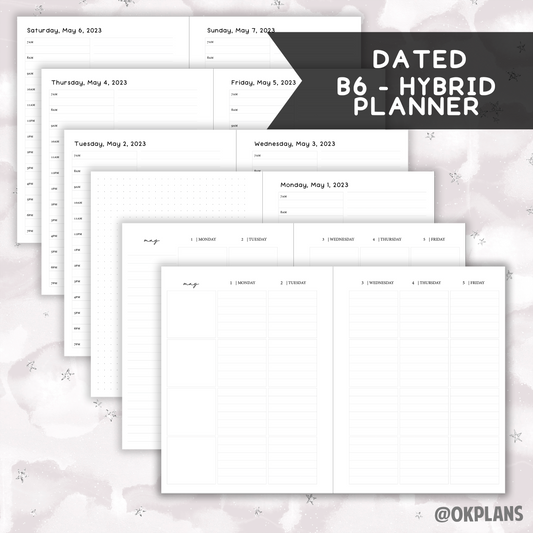 *DATED* B6 Hybrid Ring Planner - Pick Weekly Option