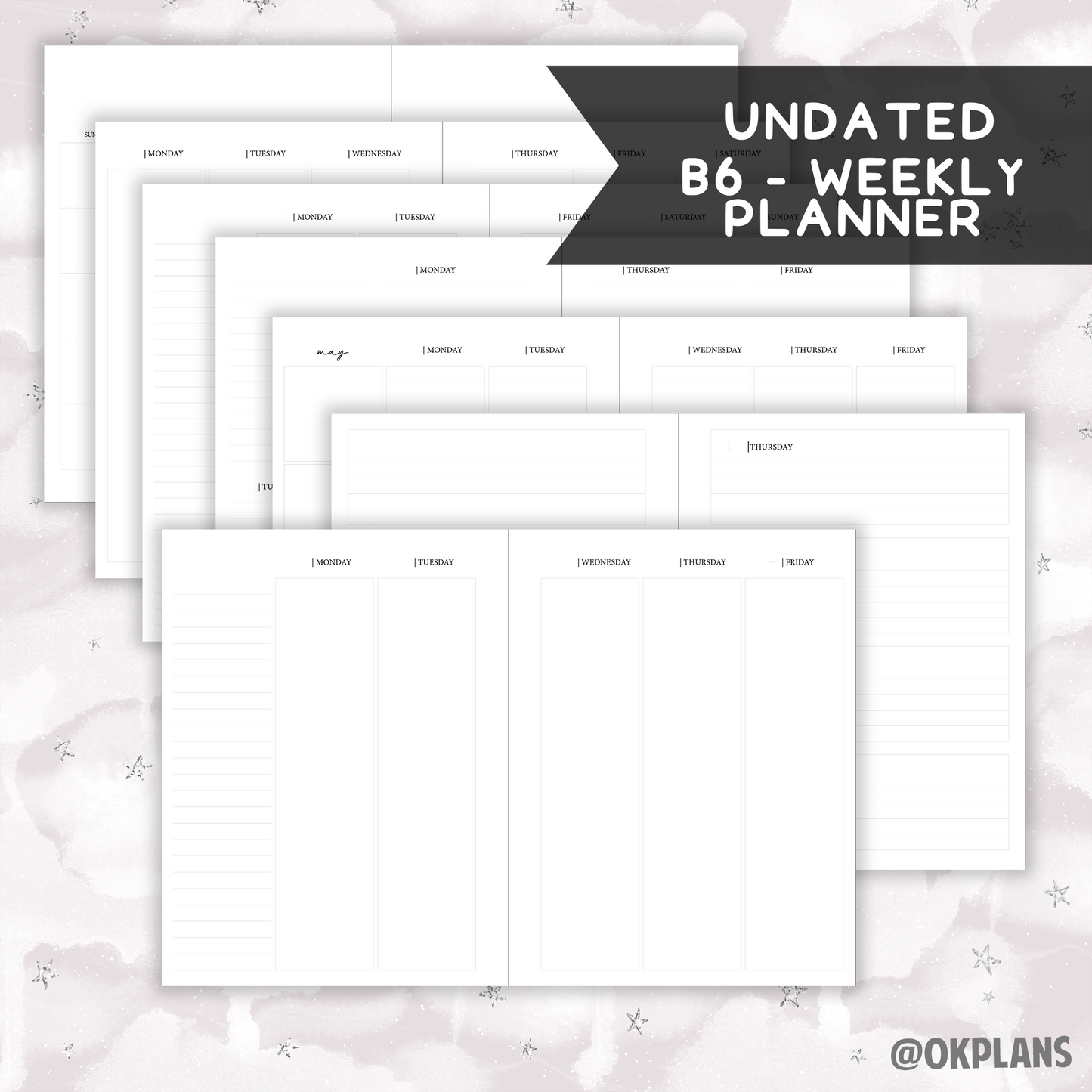 *UNDATED* B6 Weekly Ring Planner - Pick Weekly Option