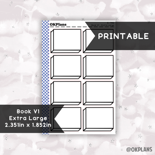 Book V1 - Extra Large // Printable // C-782 // Functional