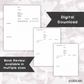 Book Review // Available in Multiple Sizes // Digital Download //  Writing Paper, Study Note Template, Lecture Notes Taking
