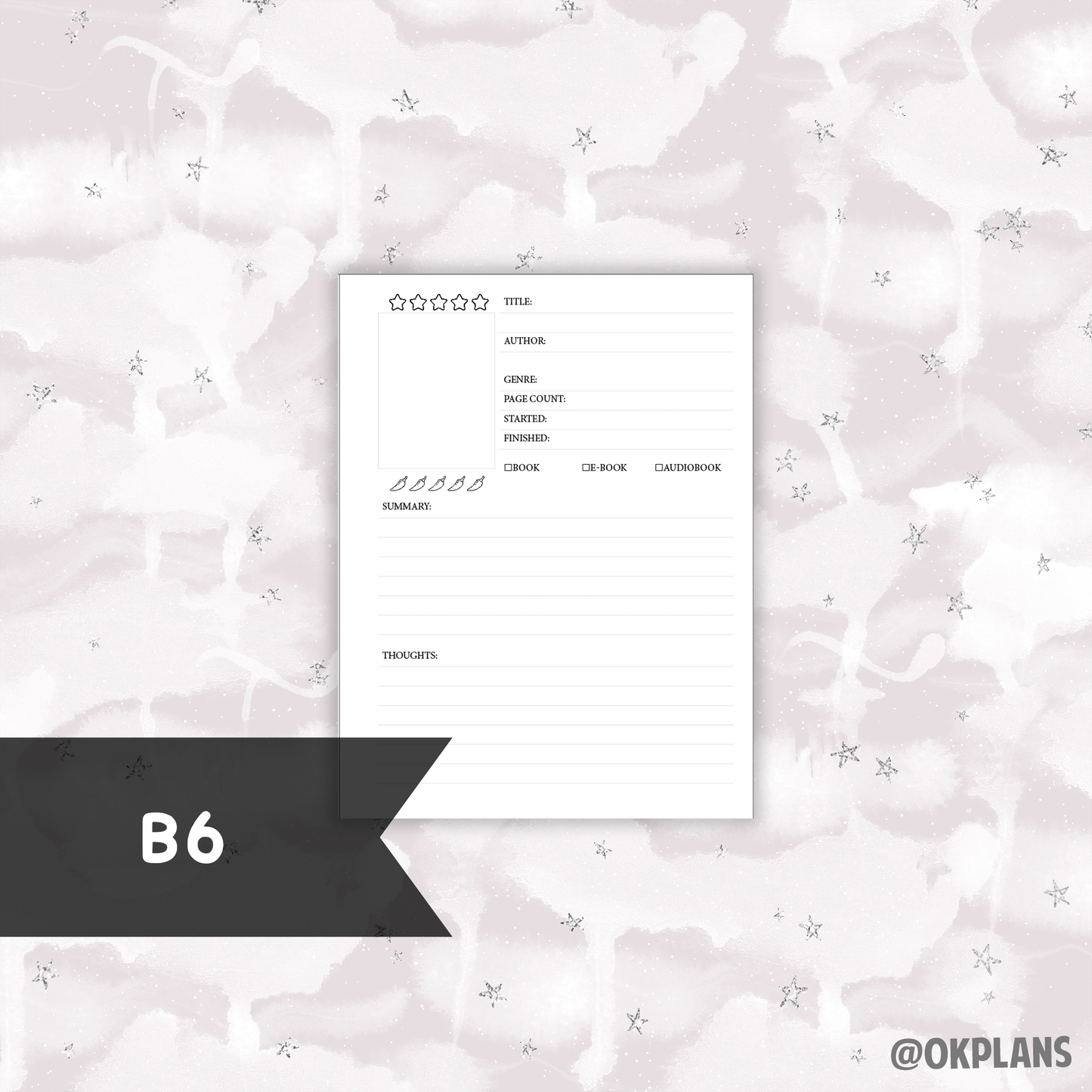 Book Review // Available in Multiple Sizes // Digital Download //  Writing Paper, Study Note Template, Lecture Notes Taking
