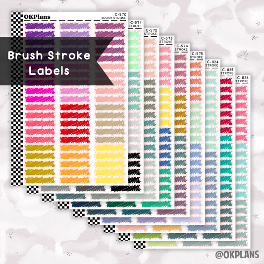 Brush Stroke Labels //  Multicolor Functional