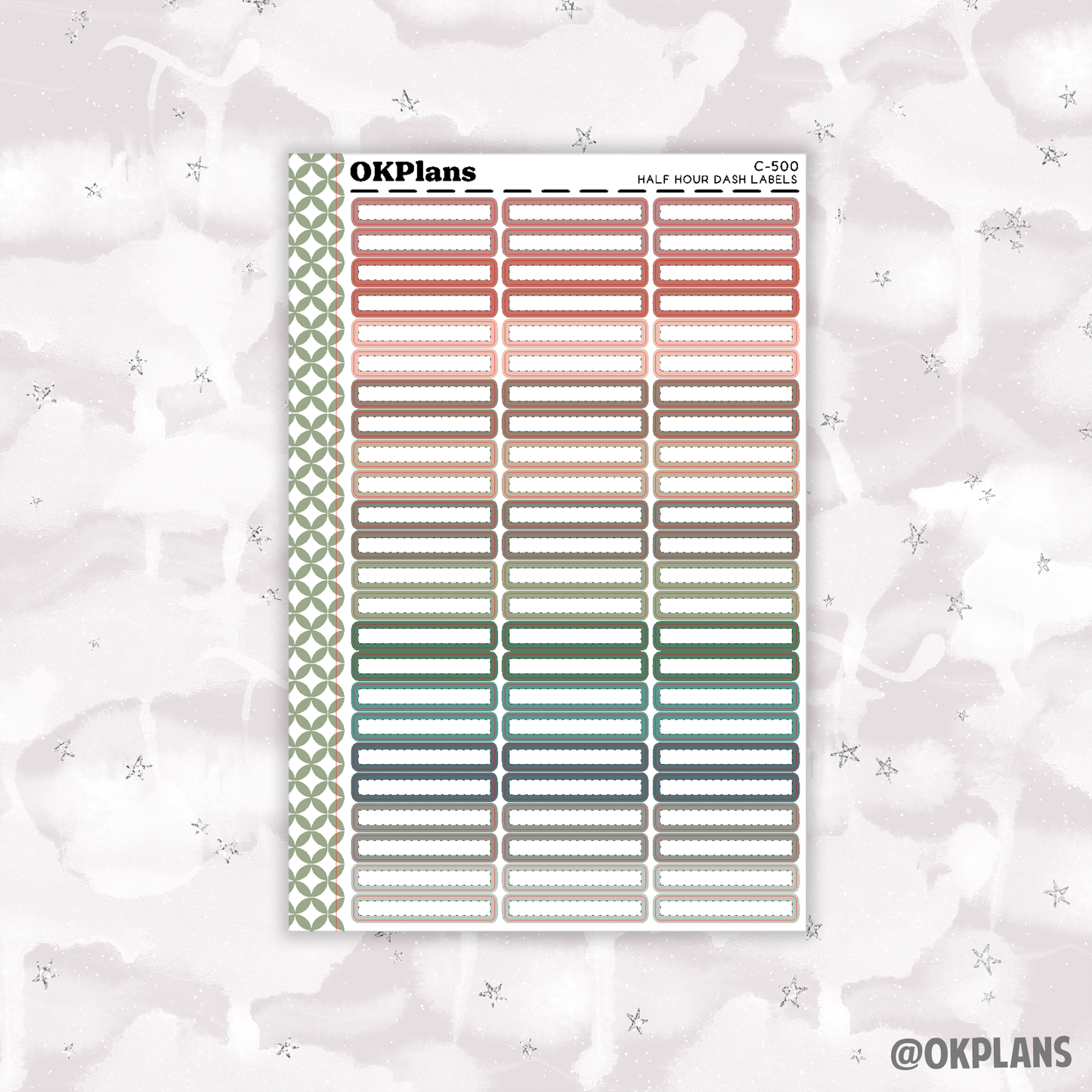 Half Hour Dash Labels // Multicolor Functional