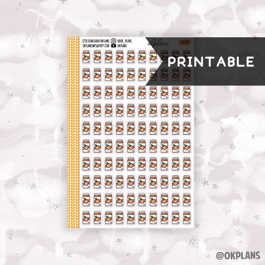 Orange Juice Doodle // Printable // C-777 // Doodle