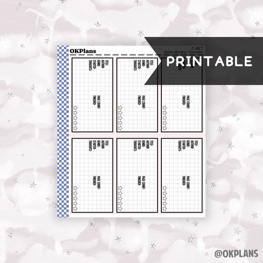 Book Review Tracker // Printable // C-827 // Functional