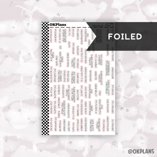 Holidays // Font 11 // C-755 // Foiled Functional