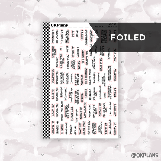 Holidays // Font 15 // C-759 // Foiled Functional