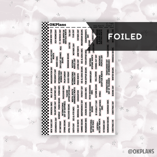 Holidays // Font 1 // C-745 // Foiled Functional