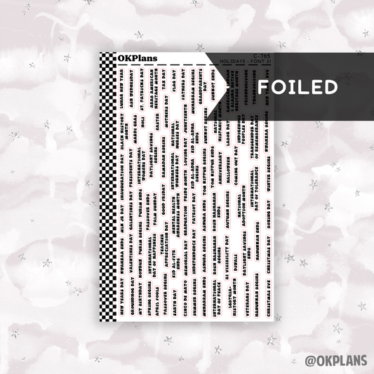 Holidays // Font 21 // C-765 // Foiled Functional