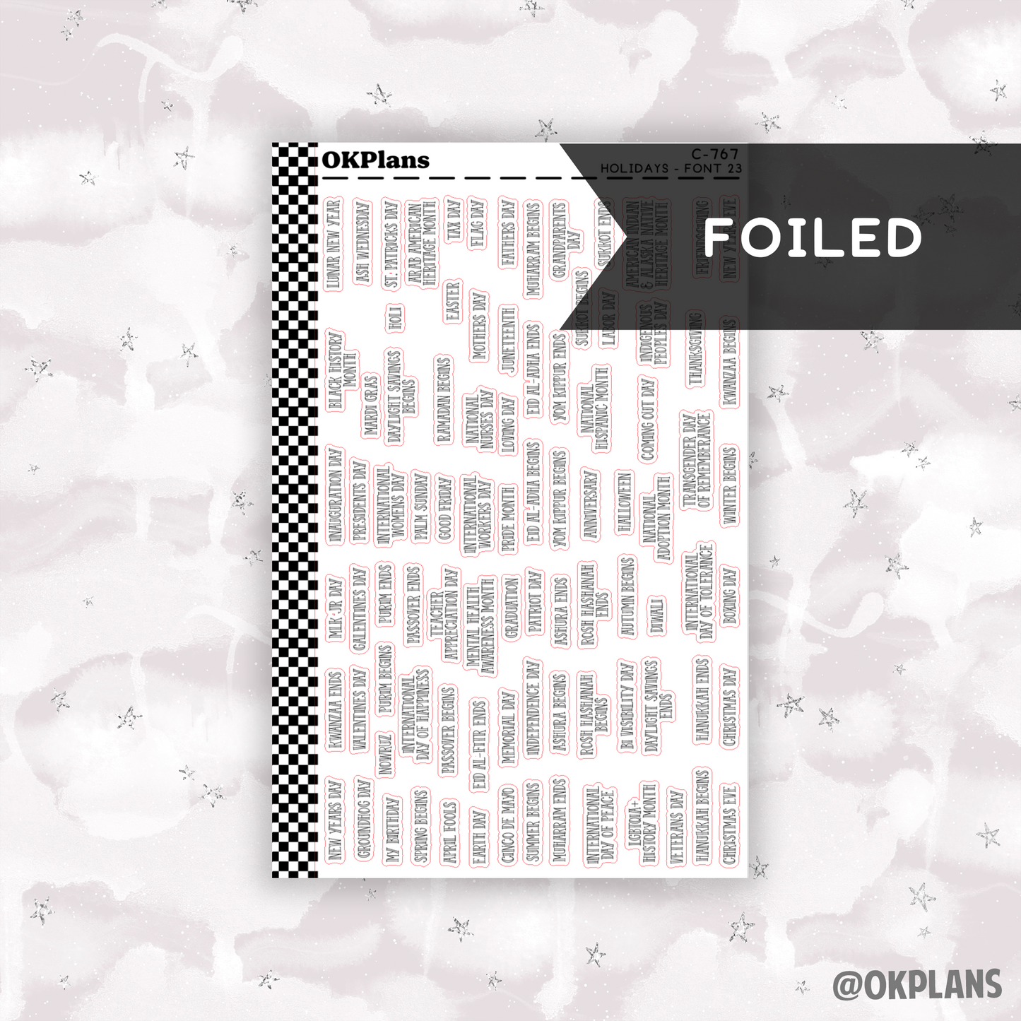 Holidays // Font 23 // C-767 // Foiled Functional