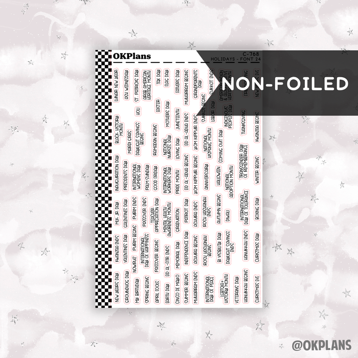 Holidays // Font 24 // C-768 // Functional