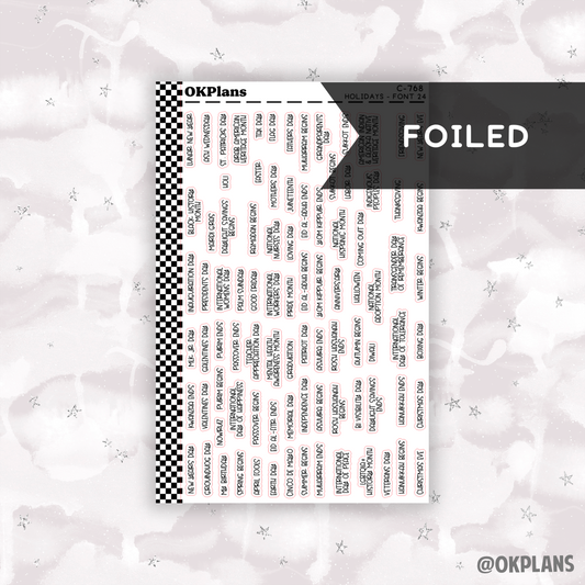 Holidays // Font 24 // C-768 // Foiled Functional