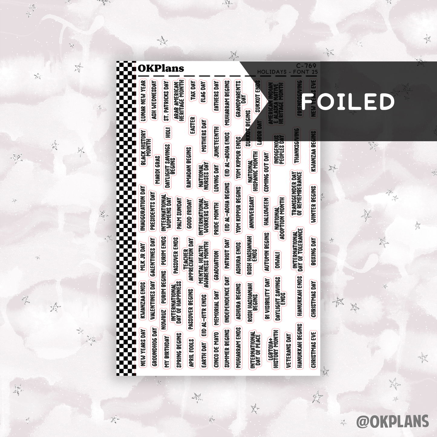 Holidays // Font 25 // C-769 // Foiled Functional