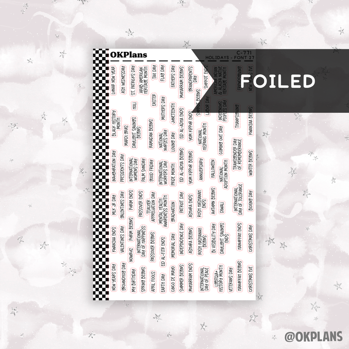 Holidays // Font 27 // C-771 // Foiled Functional