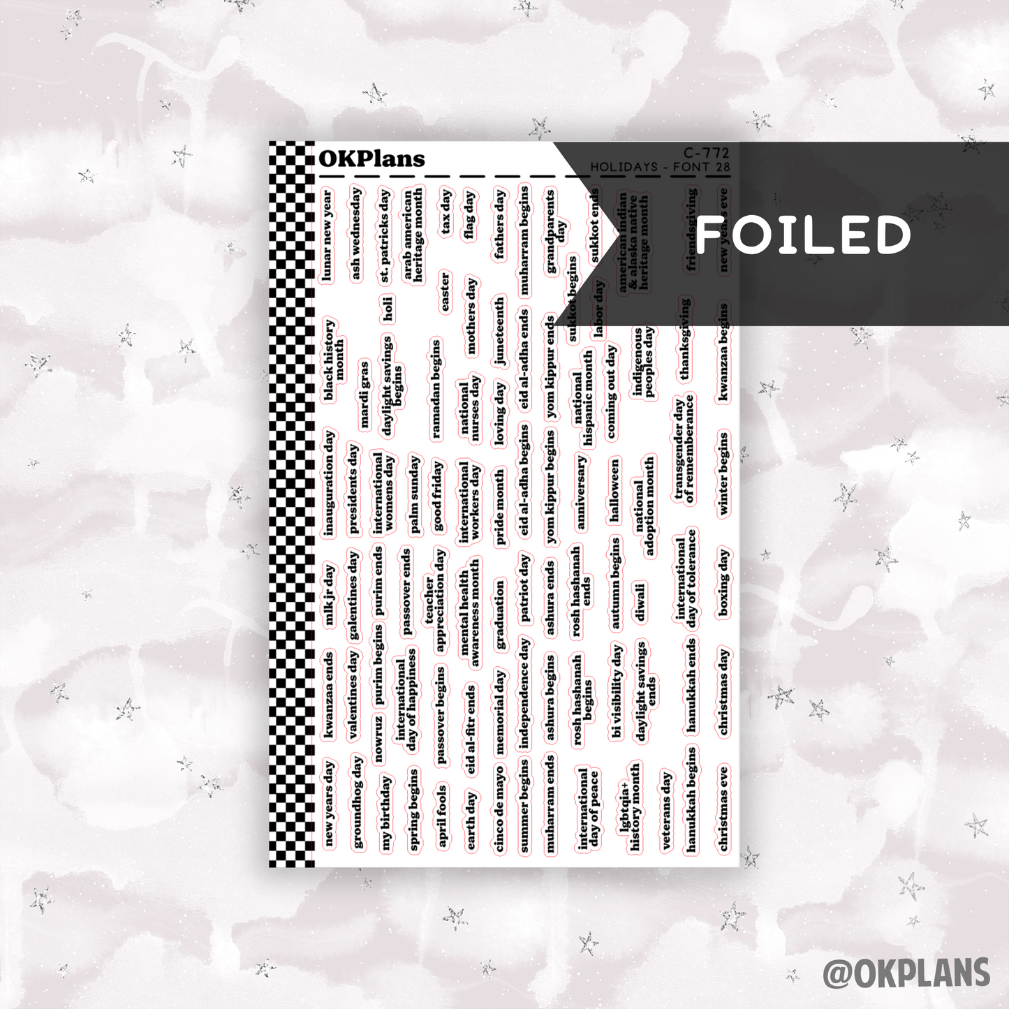 Holidays // Font 28 // C-772 // Foiled Functional