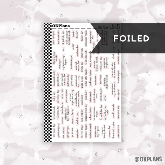 Holidays // Font 5 // C-749 // Foiled Functional