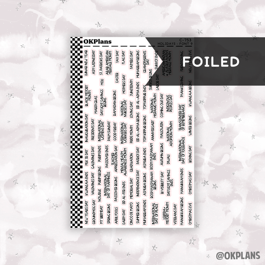 Holidays // Font 9 // C-753 // Foiled Functional