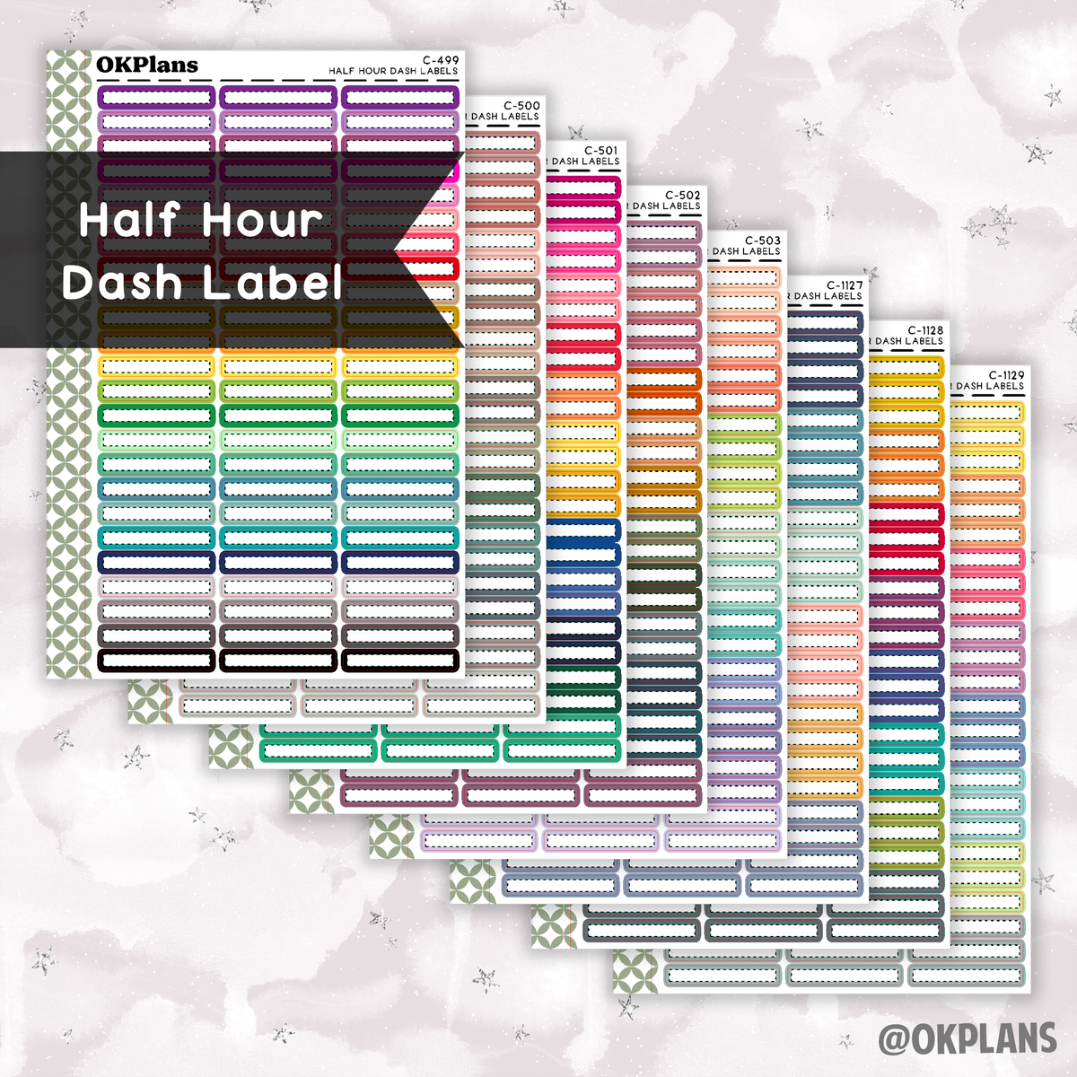 Half Hour Dash Labels //  Multicolor Functional