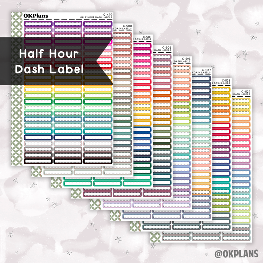 Half Hour Dash Labels //  Multicolor Functional