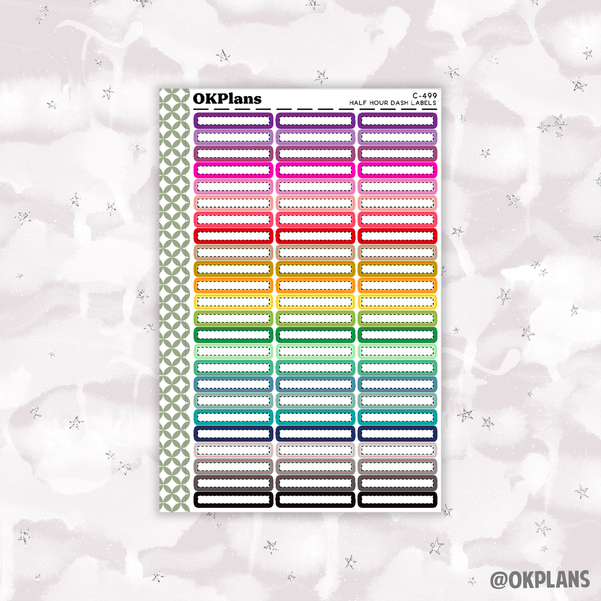 Half Hour Dash Labels //  Multicolor Functional