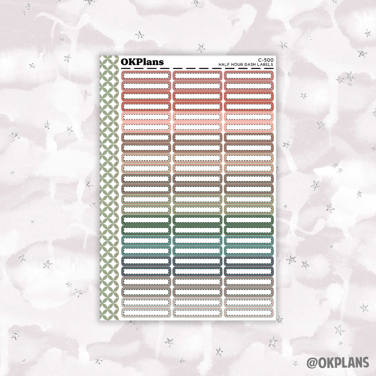 Half Hour Dash Labels //  Multicolor Functional