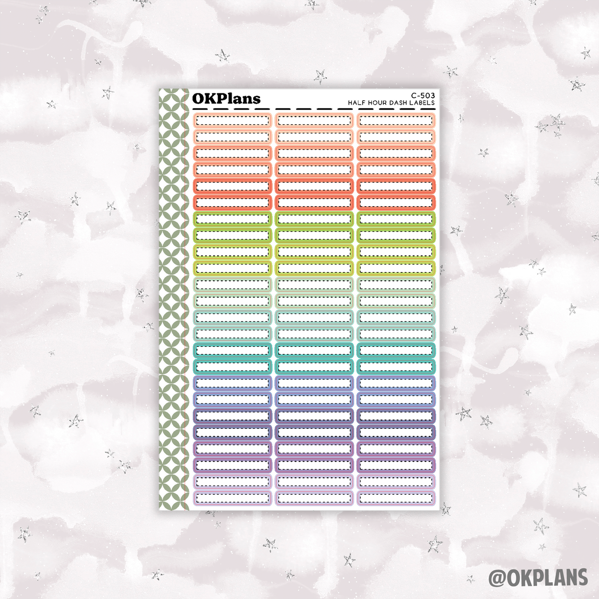 Half Hour Dash Labels //  Multicolor Functional
