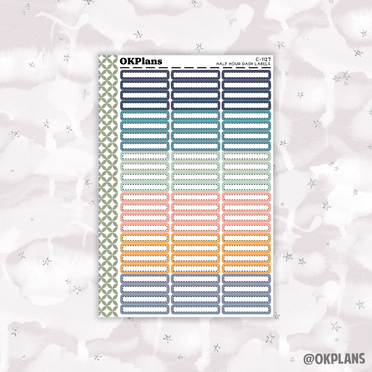 Half Hour Dash Labels //  Multicolor Functional