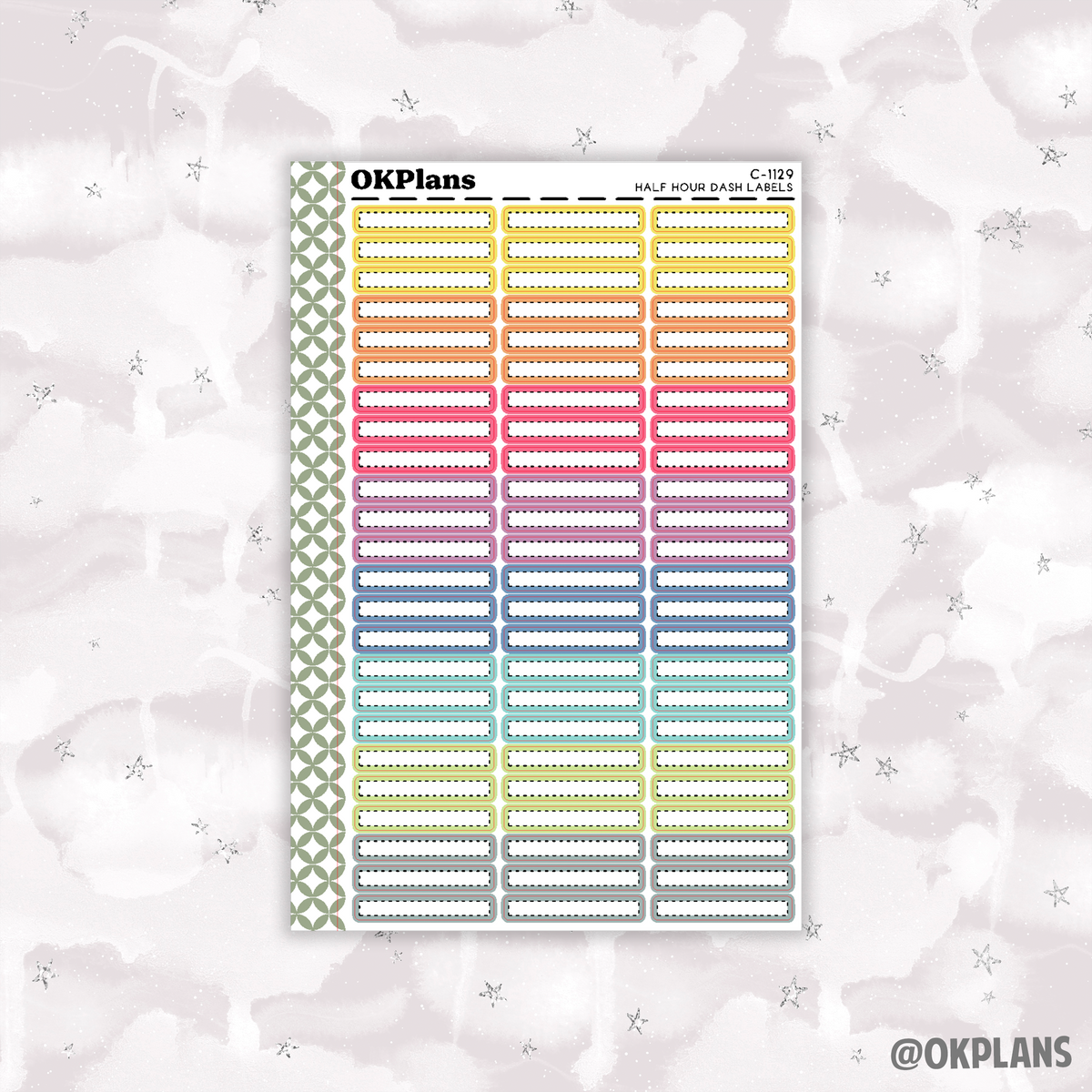 Half Hour Dash Labels //  Multicolor Functional
