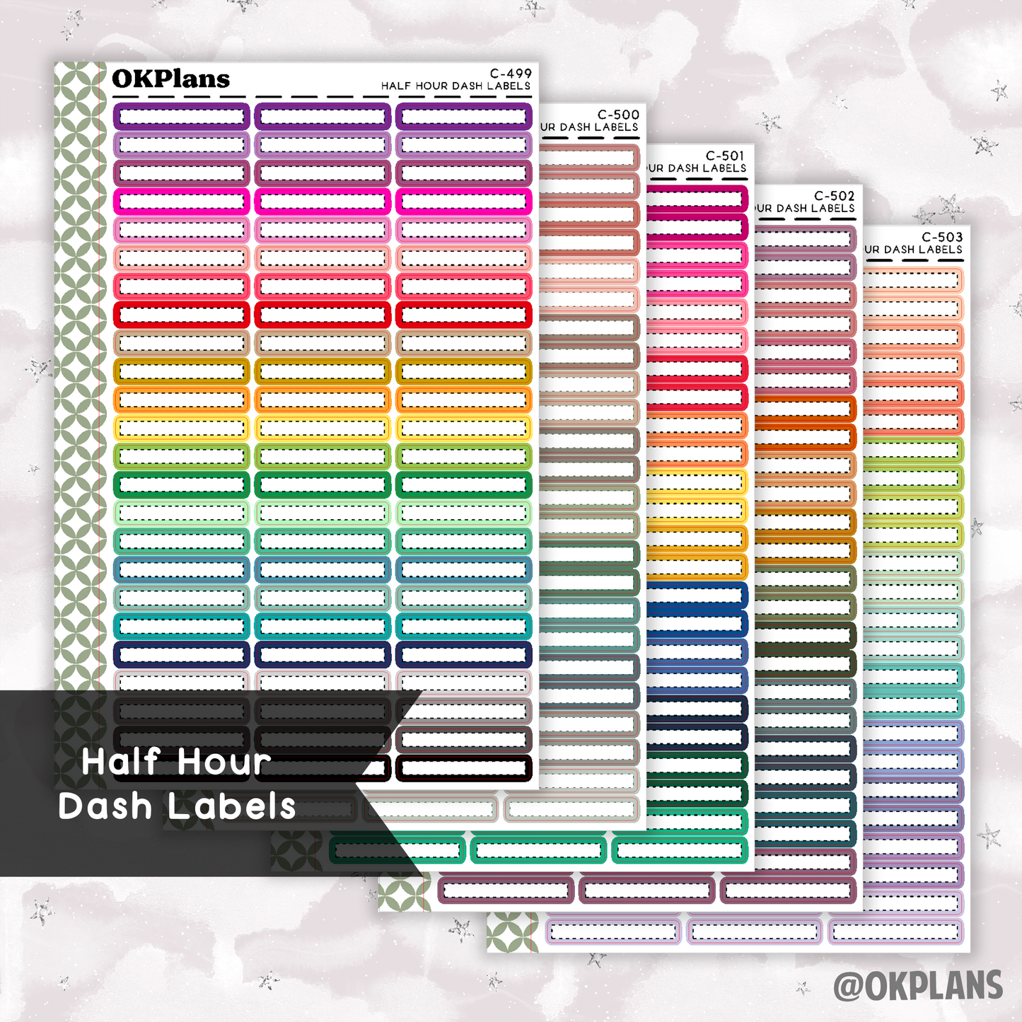 Half Hour Dash Labels // Multicolor Functional