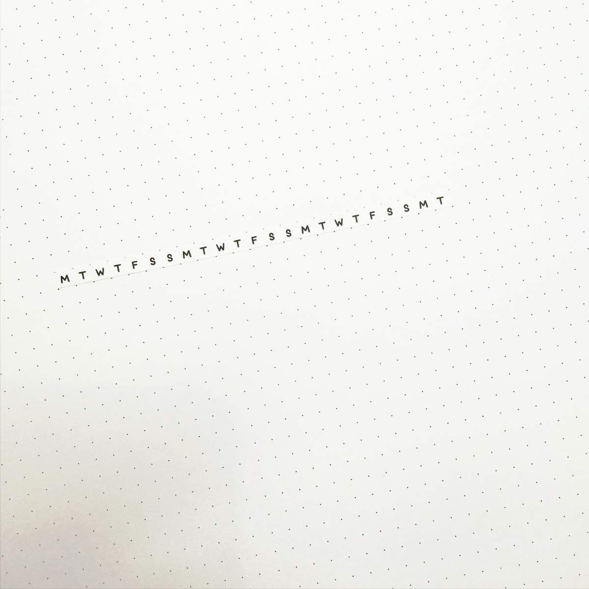 Days of the Week (Horizontal) Washi Tape // 5mm Bullet Journal