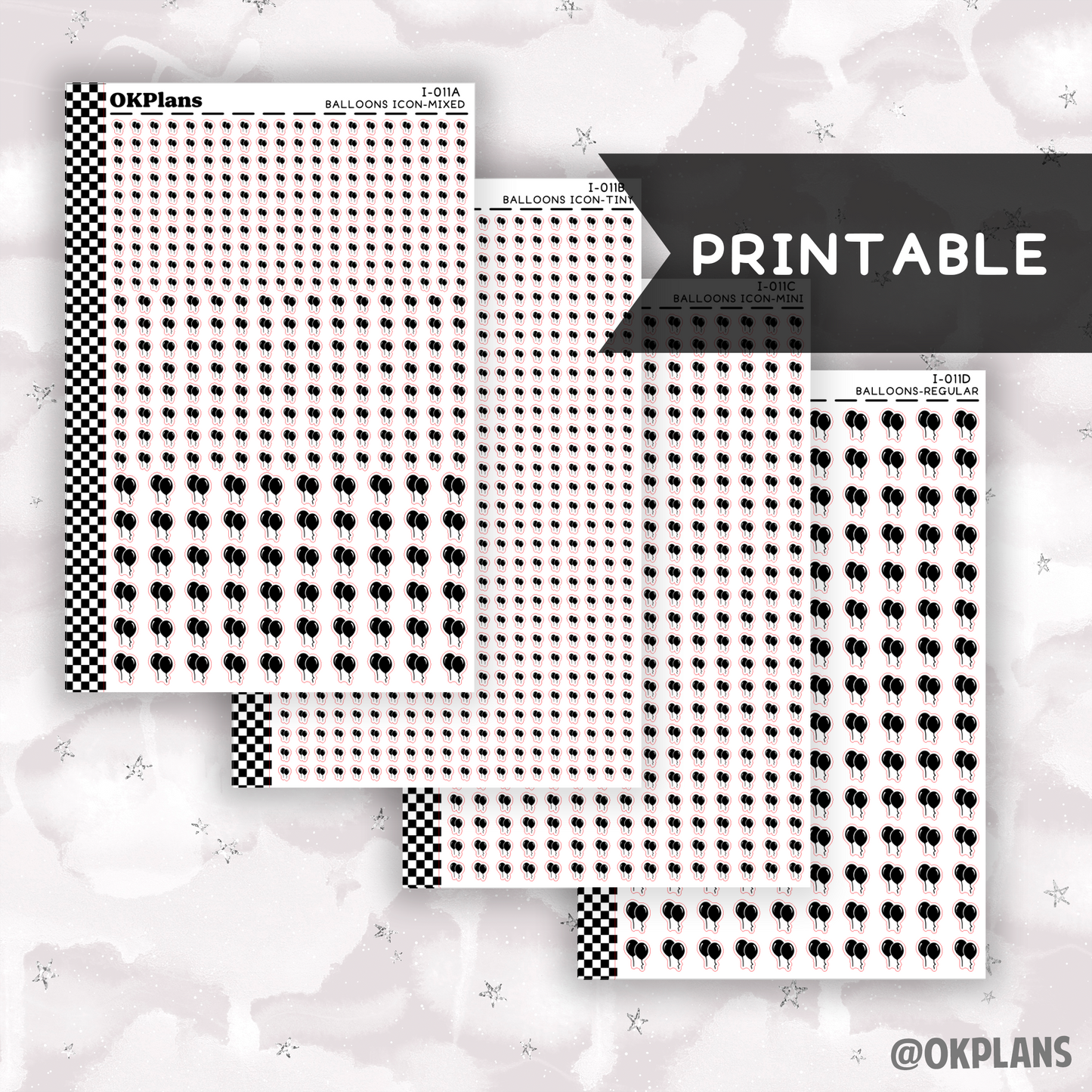Balloons // Printable // I-011 // Icons