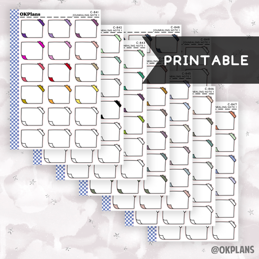 Journaling Note 1 // Printable // Multicolor Functional
