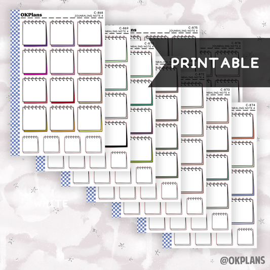 Journaling Note 4 // Printable // Multicolor Functional