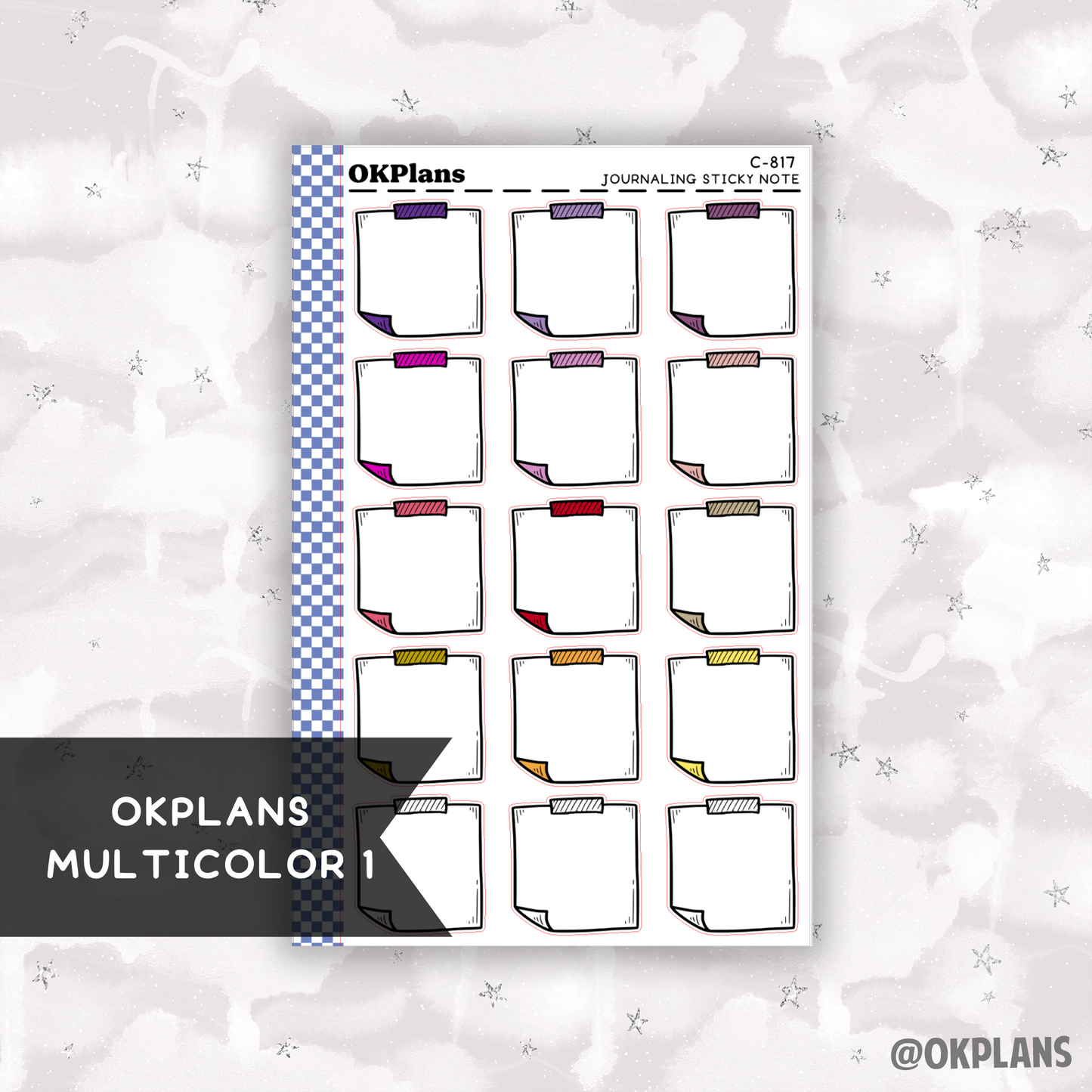 Journaling Sticky Note // Printable // Multicolor Functional
