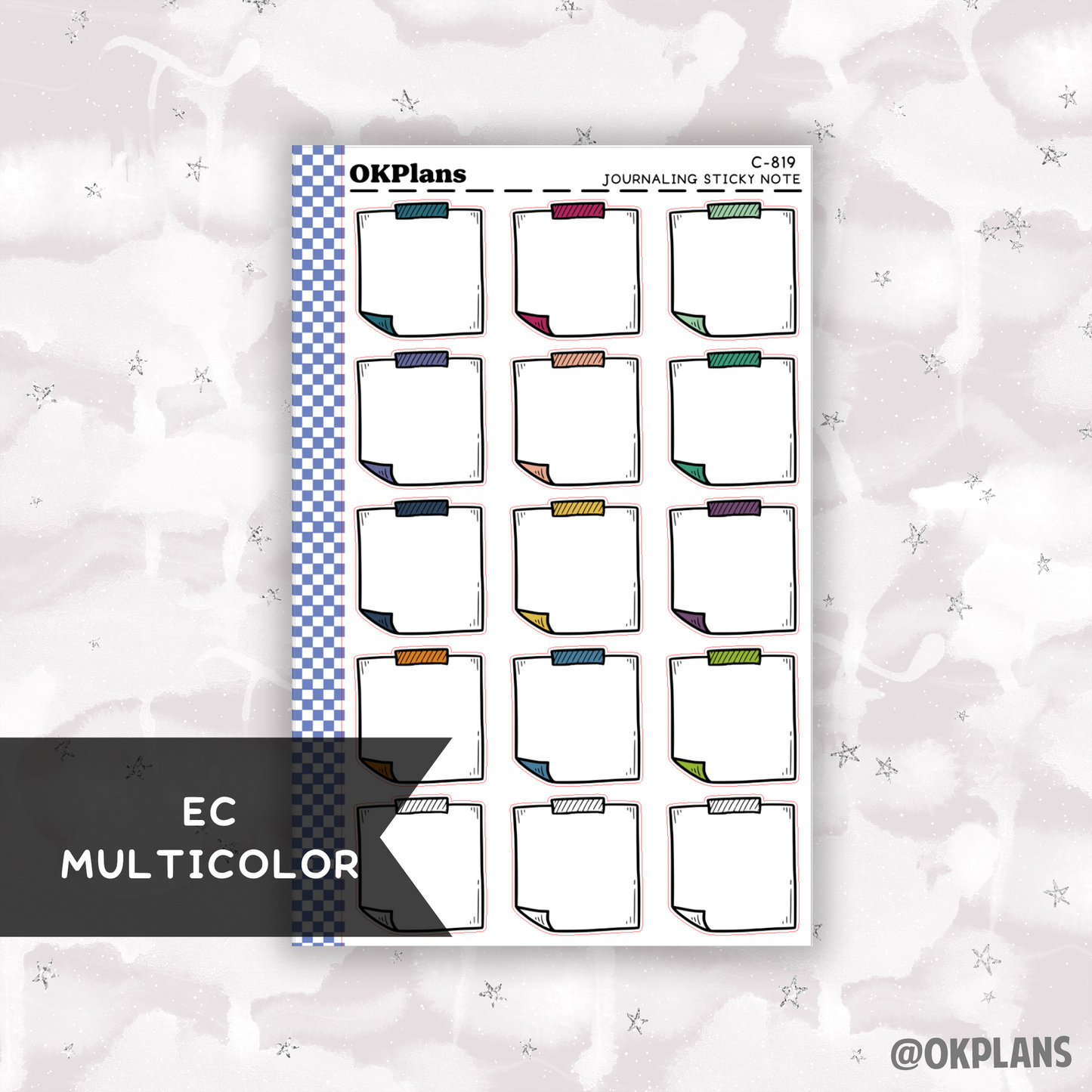 Journaling Sticky Note // Printable // Multicolor Functional