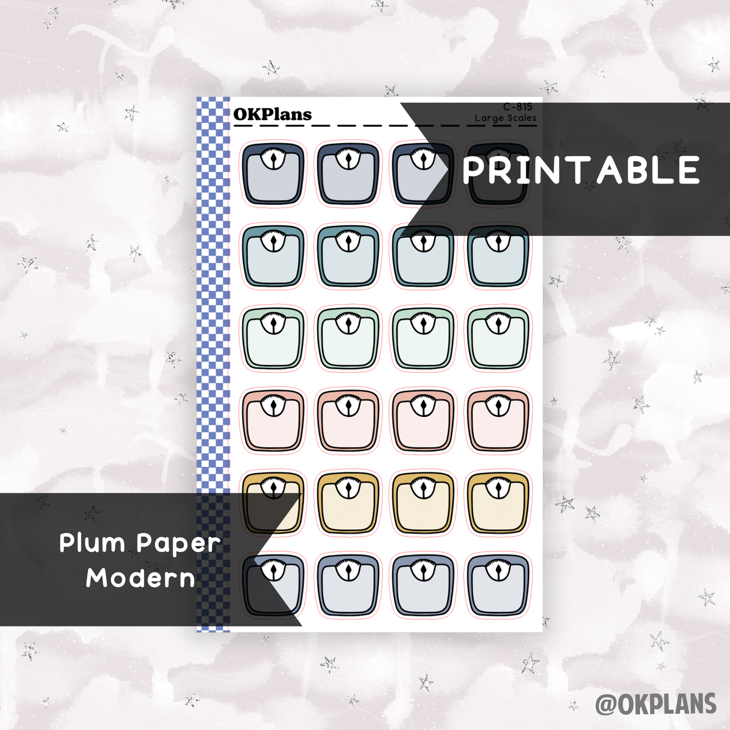 Large Scales // Plum Paper Modern // Printable // C-815 // Multicolor Functional