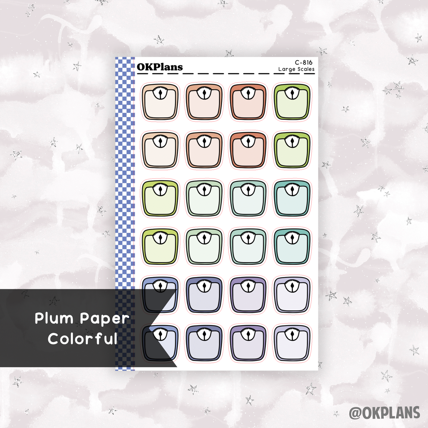 Large Scales // Plum Paper Colorful // Printable // C-816 // Multicolor Functional
