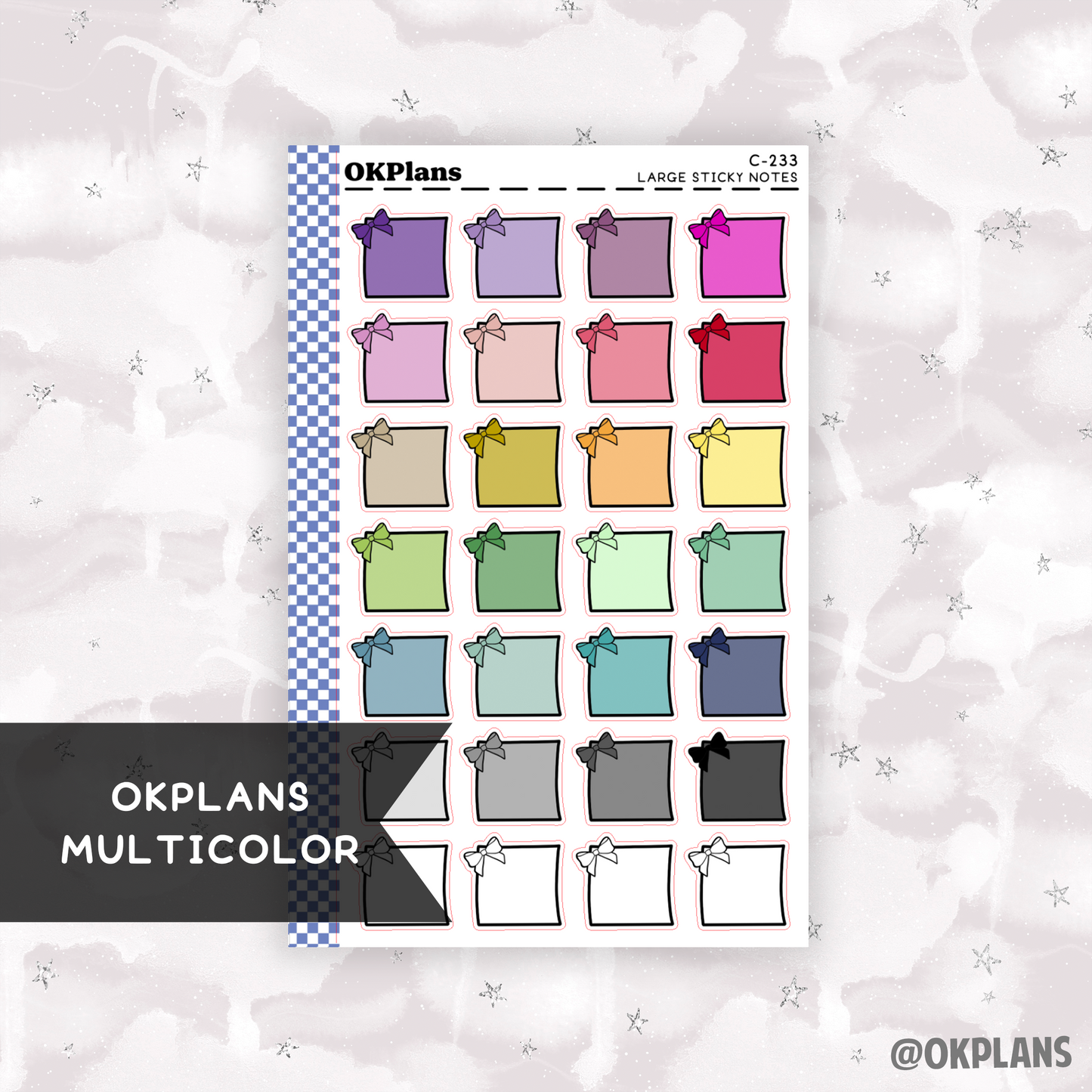 Large Sticky Note // Multicolor // Printable // C-233 // Multicolor Functional